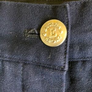 ESCADA 34 Navy Blue Seam Front Tapered Leg Pants